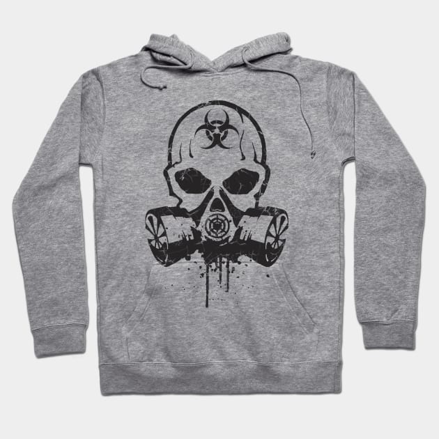 Biohazard Skull Vintage (black) Hoodie by Liberty Steele